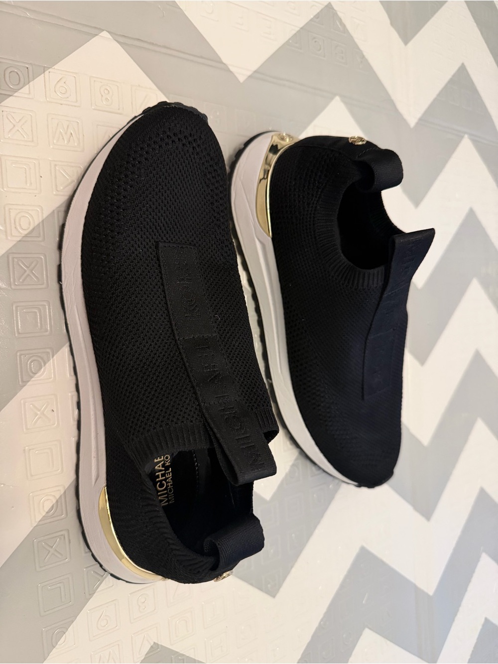 Michael Kors Black Knit Slip-On Sneakers (Size 7.5)